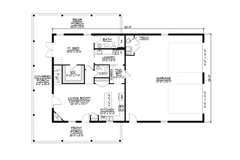 Dream House Plan - Floor Plan - Main Floor for Country House Plan #1064-245 - 2 bed, 2.5 bath