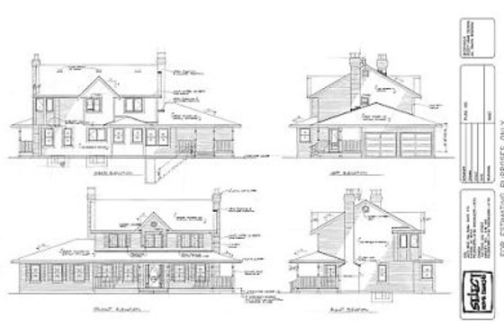 Exterior - Rear Elevation for Country House Plan #47-215 - 4 bed, 2.5 bath