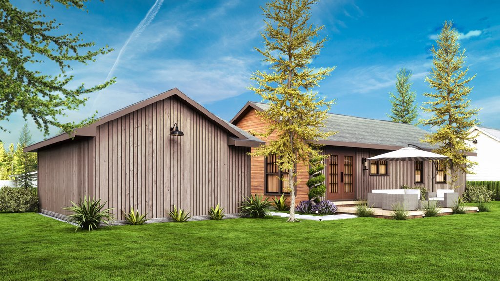 Exterior - Rear Elevation 2 for Cottage House Plan #54-685 - 2 bed, 2 bath