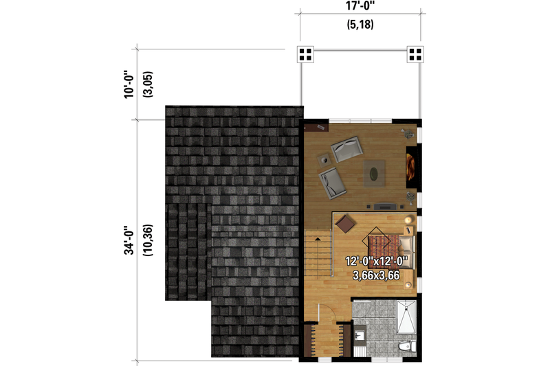 Architectural House Design - Floor Plan - Upper Floor for Cottage House Plan #25-4929 - 2 bed, 2.5 bath