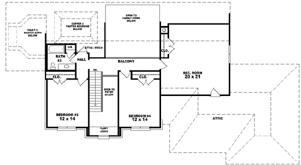 Classical Floor Plan - Upper Floor Plan #81-588