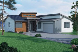 Contemporary Exterior - Front Elevation Plan #1100-70
