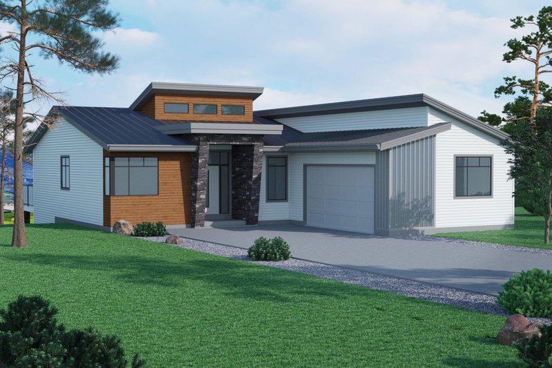 Dream House Plan - Contemporary Exterior - Front Elevation Plan #1100-70