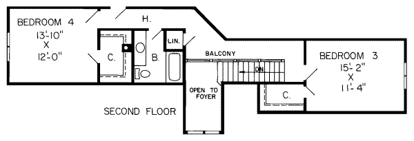 Traditional Floor Plan - Upper Floor Plan #312-229