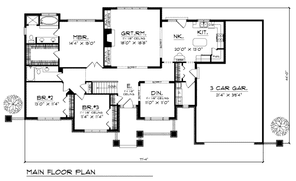 Home Plan - Traditional Floor Plan - Main Floor Plan #70-259