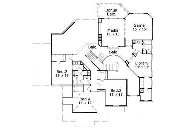 European Floor Plan - Upper Floor Plan #411-765