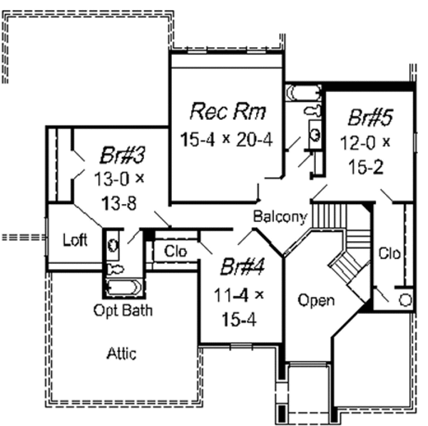 European Floor Plan - Upper Floor Plan #329-303