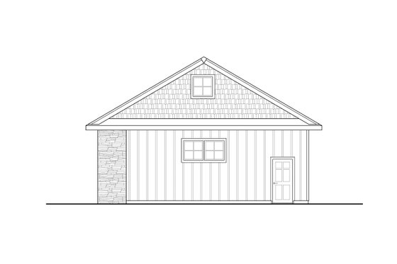 Exterior - Other Elevation 1 for Traditional House Plan #124-1225, 0.5 bath