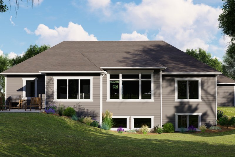 Dream House Plan - Exterior - Rear Elevation for Ranch House Plan #1064-82 - 4 bed, 2.5 bath