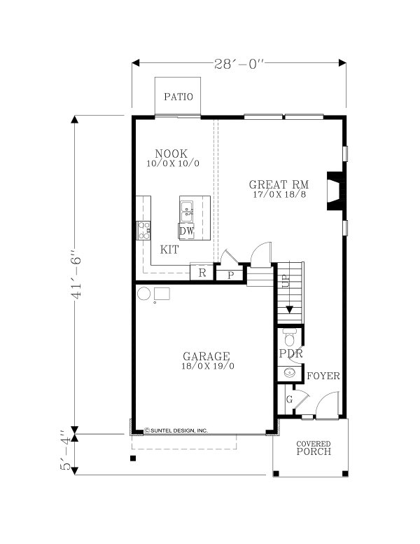 Craftsman Floor Plan - Main Floor Plan #53-687