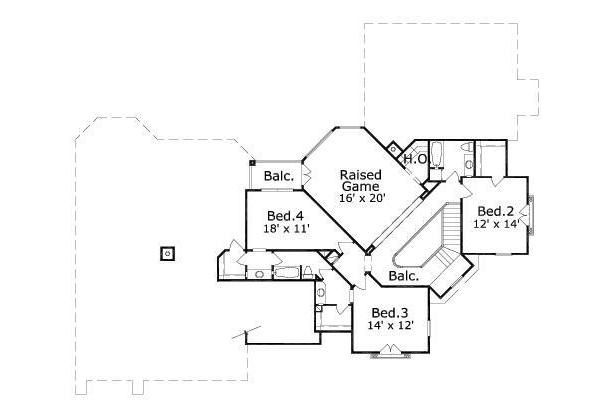 European Floor Plan - Upper Floor Plan #411-254