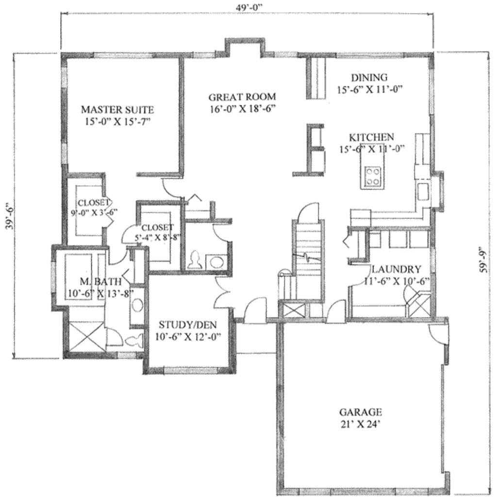 Traditional Style House Plan 3 Beds 2.5 Baths 2500 Sq/Ft