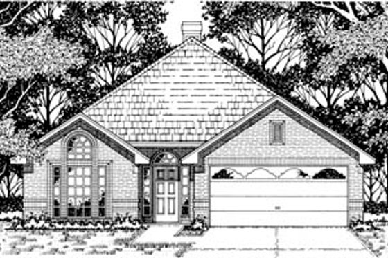 Exterior - Front Elevation for Traditional House Plan #42-158 - 3 bed, 2 bath