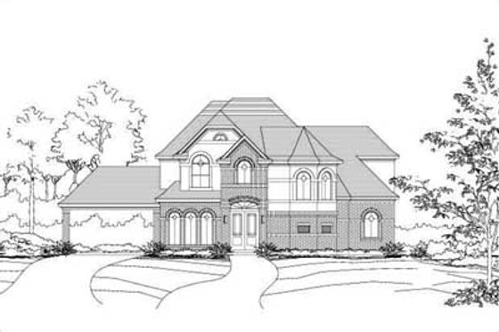 Exterior - Front Elevation for Traditional House Plan #411-186 - 4 bed, 3 bath