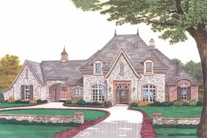 European style home, front elevation