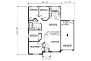 European Style House Plan - 4 Beds 1 Baths 1287 Sq/Ft Plan #138-209 