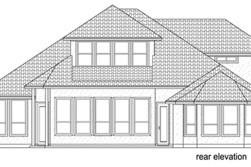 Architectural House Design - Exterior - Rear Elevation for Mediterranean House Plan #84-528 - 4 bed, 3 bath