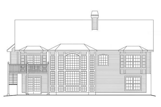 Exterior - Rear Elevation for Traditional House Plan #57-276 - 4 bed, 2 bath