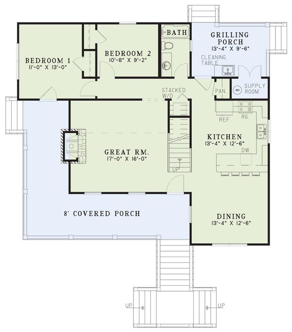 House Design - Cottage Floor Plan - Main Floor Plan #17-2355