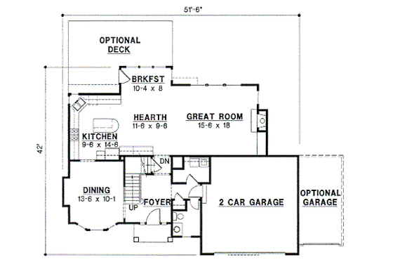 Floor Plan - Main Floor for Traditional House Plan #67-517 - 4 bed, 3.5 bath