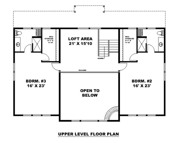 House Plan Design - Craftsman Floor Plan - Upper Floor Plan #117-1049
