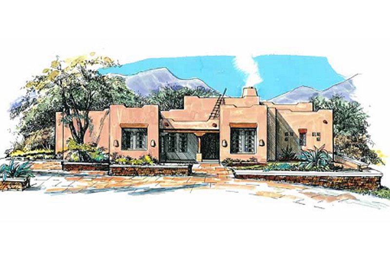 Adobe Southwestern Style House Plan 3 Beds 2 5 Baths Adobe Southwestern Style House Plan 3 Beds 2 5 Baths