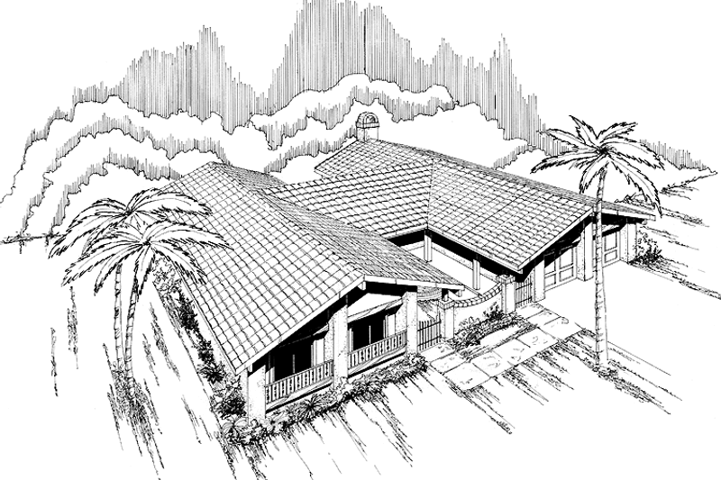 Dream House Plan - Mediterranean Exterior - Front Elevation Plan #60-973