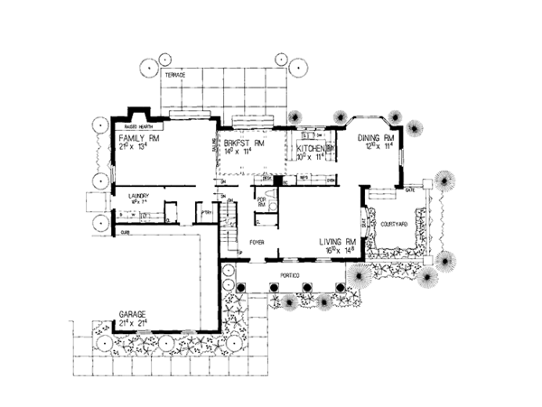 Architectural House Design - Classical Floor Plan - Main Floor Plan #72-851