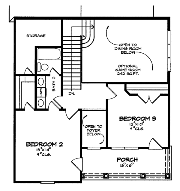House Design - Classical Floor Plan - Upper Floor Plan #952-265