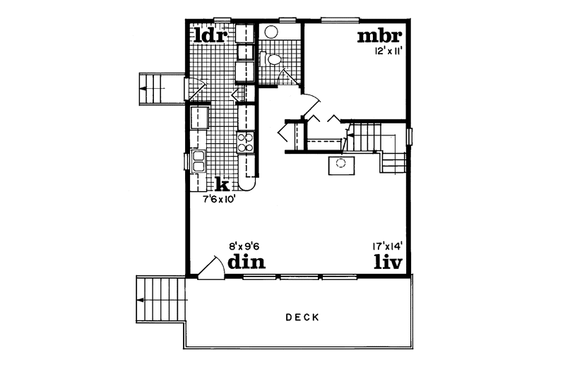Dream House Plan - Floor Plan - Main Floor for Contemporary House Plan #47-658 - 3 bed, 1.5 bath