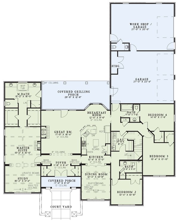 Home Plan - European Floor Plan - Main Floor Plan #17-2930