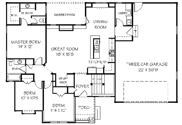 Traditional Floor Plan - Main Floor Plan #401-101
