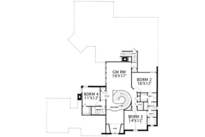 Floor Plan - Upper Floor for European House Plan #141-115 - 5 bed, 4.5 bath