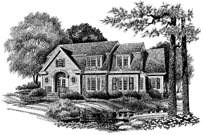 Home Plan - Colonial Exterior - Front Elevation Plan #429-89