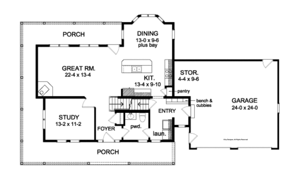 Traditional Floor Plan - Main Floor Plan #1010-80