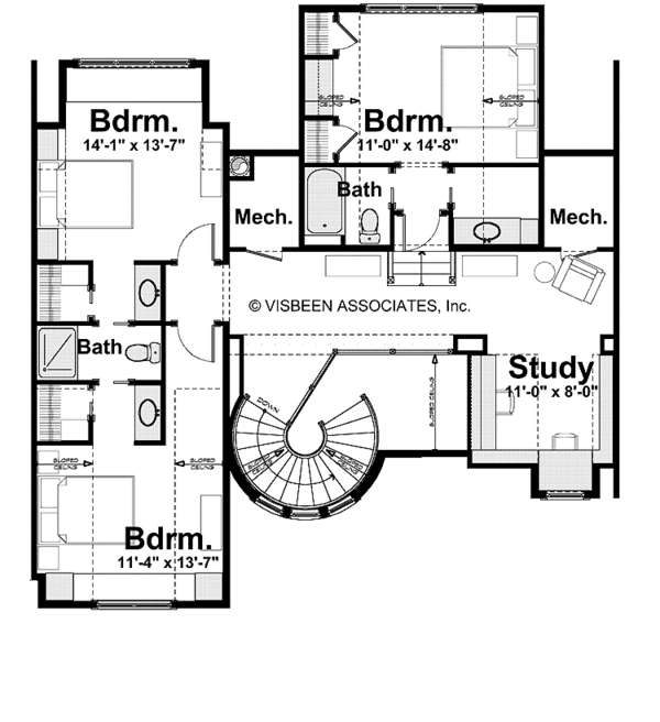 European Floor Plan - Upper Floor Plan #928-178