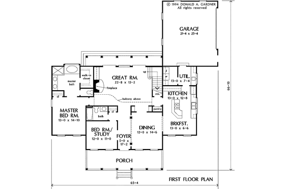 Floor Plan - Main Floor for Country House Plan #929-458 - 4 bed, 3 bath