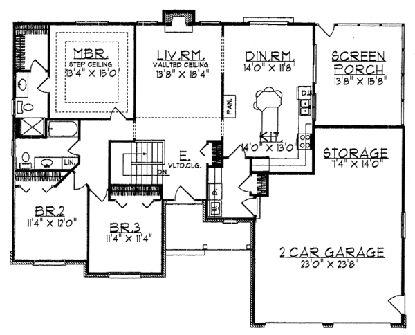 Dream House Plan - Ranch Floor Plan - Main Floor Plan #70-1345