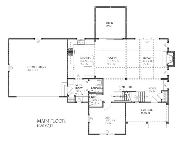 Tudor Floor Plan - Main Floor Plan #901-73