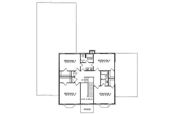 Floor Plan - Upper Floor for Colonial House Plan #17-292 - 5 bed, 3.5 bath