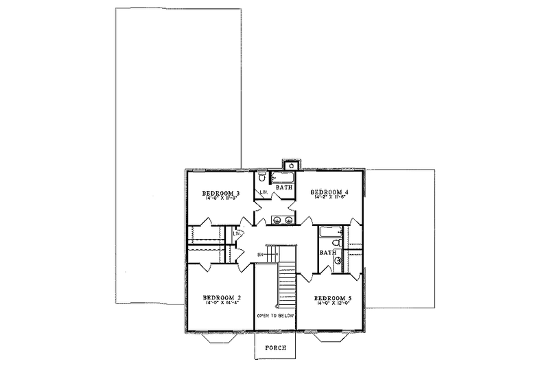 Dream House Plan - Floor Plan - Upper Floor for Colonial House Plan #17-292 - 5 bed, 3.5 bath