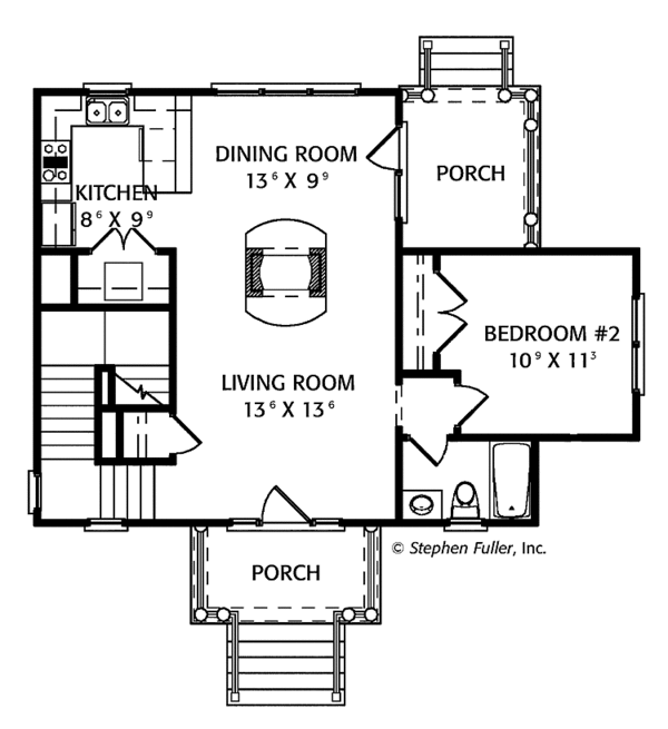 Architectural House Design - Craftsman Floor Plan - Main Floor Plan #429-315