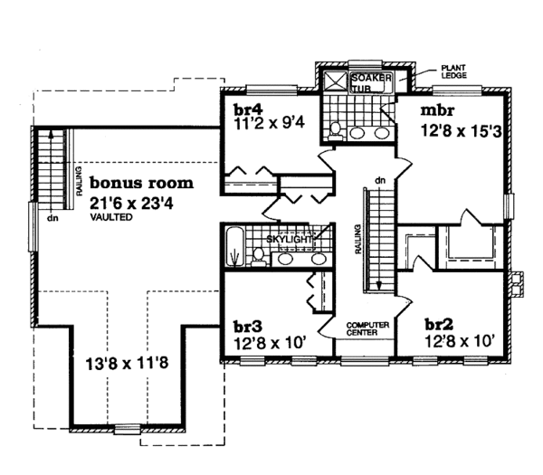 Dream House Plan - Classical Floor Plan - Upper Floor Plan #47-892