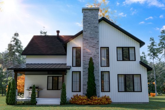 Exterior - Rear Elevation 1 for Farmhouse House Plan #23-2725 - 4 bed, 2.5 bath