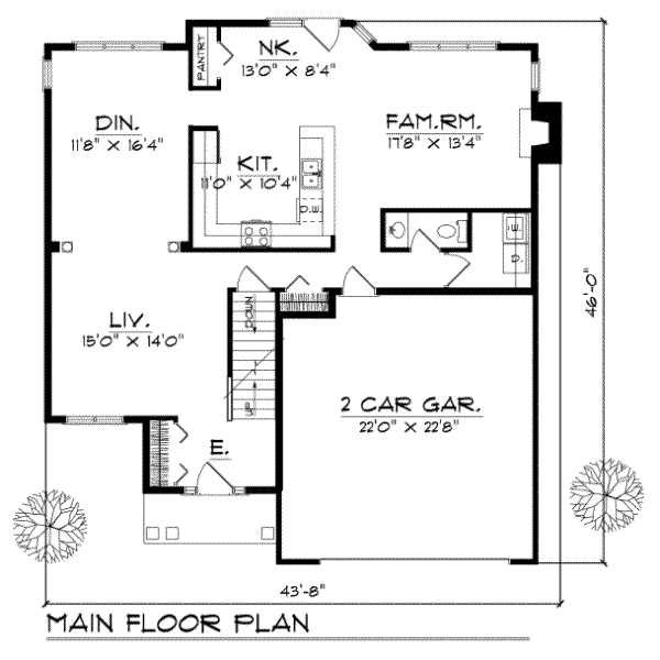 Dream House Plan - Traditional Floor Plan - Main Floor Plan #70-372