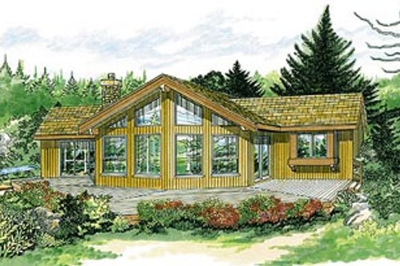 Exterior - Front Elevation for Contemporary House Plan #47-322 - 3 bed, 2 bath
