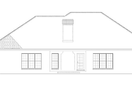 Exterior - Rear Elevation for Ranch House Plan #17-3149 - 4 bed, 3 bath