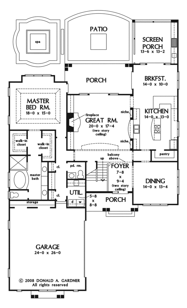 Architectural House Design - European Floor Plan - Main Floor Plan #929-922