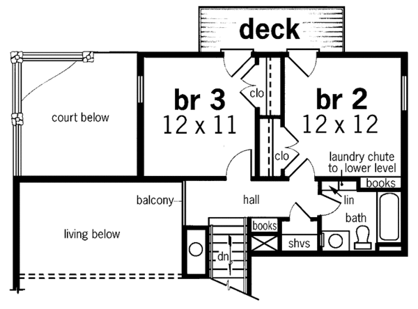 Home Plan - Traditional Floor Plan - Upper Floor Plan #45-418