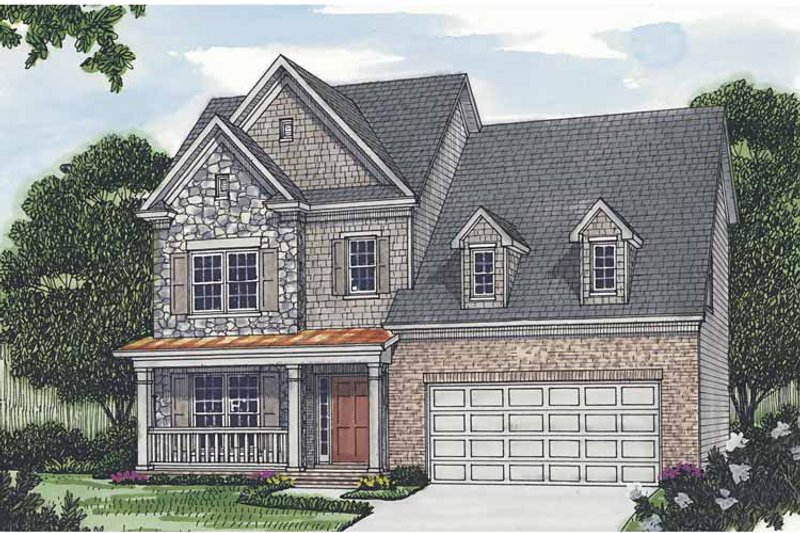 Architectural House Design - Exterior - Front Elevation 3 for Traditional House Plan #453-504 - 3 bed, 2.5 bath
